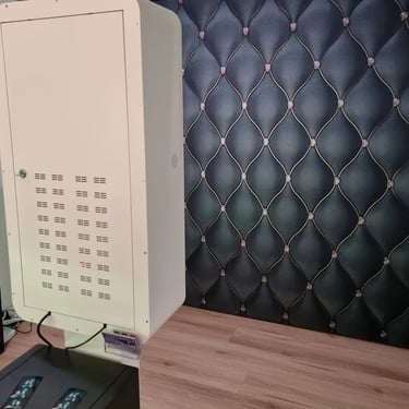 Photo Booth setup ready for guests at a Fiftieth Celebration in Tanahmerah, Logan - party hire by SweetAz Co.