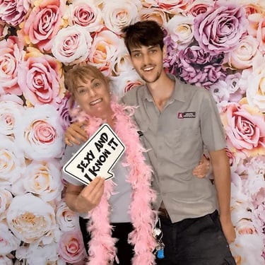 Photo Booth setup for a Floral Staff in Victoriapoint, Redlands - party hire by SweetAz Co.