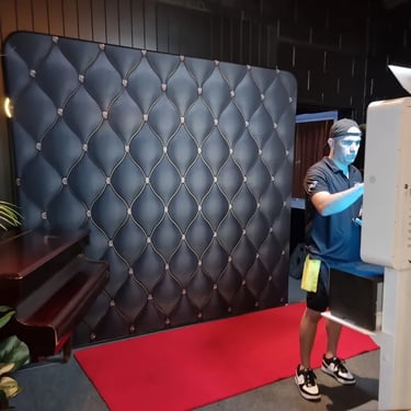 Photo Booth being setup for a Formal Celebration in Chatswoodhill, Logan - party hire by SweetAz Co.