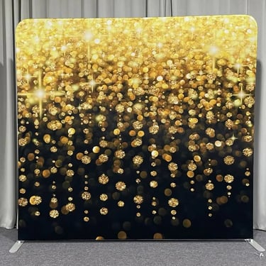 Photo Booth with a Golden Backdrop in Capalaba, Redlands - party hire by SweetAz Co.