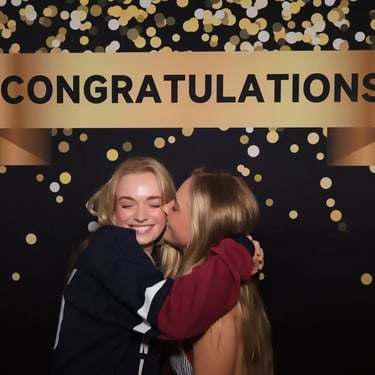 Mirror Photo Booth setup for a Graduating Y12 party in Rabybay, Redlands - party hire by SweetAz Co.