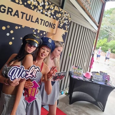 Mirror Photo Booth hired for a Graduation Celebration in Alexandrahills, Redlands - party hire by SweetAz Co.