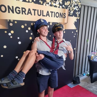 Photo Booth creating epic vibes at a Graduation Party in Thornlands, Redlands - party hire by SweetAz Co.