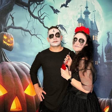 Photo Booth helping create the creep at a Halloween Celebration in Thornelands, Redlands - party hire by SweetAz Co.