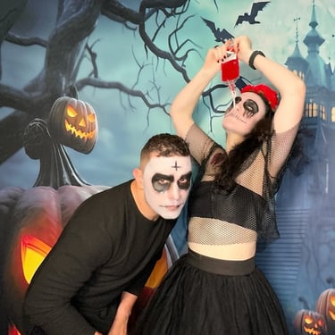 Photo Booth catching the creep at a Halloween Event in Mountcotton, Redlands - party hire by SweetAz Co.
