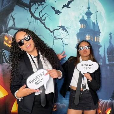 Photo Booth setup for a Halloween Event in Thorneside, Redlands - party hire by SweetAz Co.