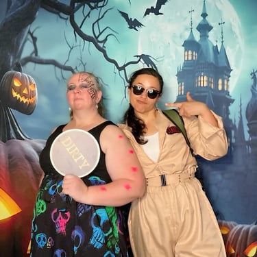 Photo Booth adding some creep at a Halloween Party in Capalaba, Redlands - party hire by SweetAz Co.