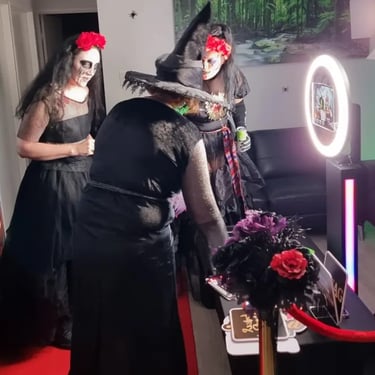 Photo Booth setup for a Halloween Party in Redlandbay, Redlands - party hire by SweetAz Co.