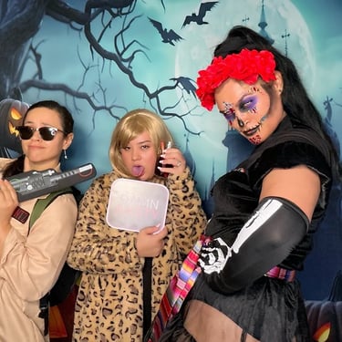 Photo Booth capturing the creep at a Halloween Party in Victoriapoint, Redlands - party hire by SweetAz Co.