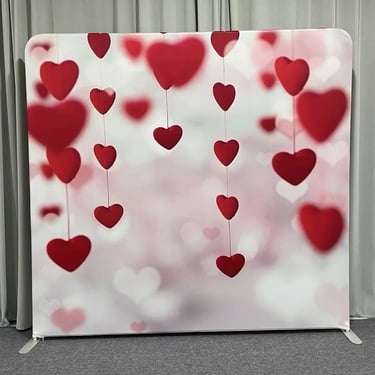 Photo Booth featuring a Heart Backdrop in Mountcotton, Redlands - party hire by SweetAz Co.