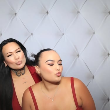 Photo Booth creating engagement during a Joint Birthday in Redlandbay, Redlands - party hire by SweetAz Co.