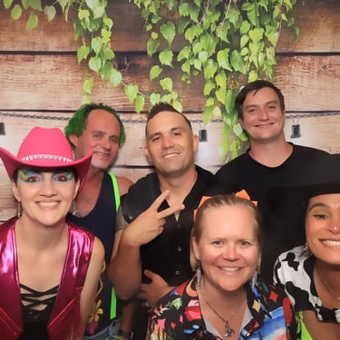 Photo Booth memories being made at a New Years Party in Redlandbay, Redlands - party hire by SweetAz Co.