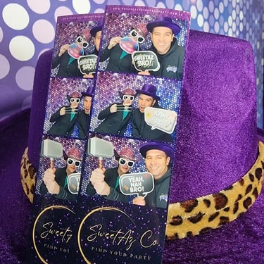 Photo Booth Photo Strips being tested in Victoriapoint, Redlands - party hire by SweetAz Co.