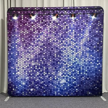 Photo Booth featuring a Purple Backdrop in Mountcotton, Redlands - party hire by SweetAz Co.