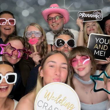 Photo Booth creating memories for all at a Wedding Reception Party in Currumbin, Gold Coast - party hire by SweetAz Co.