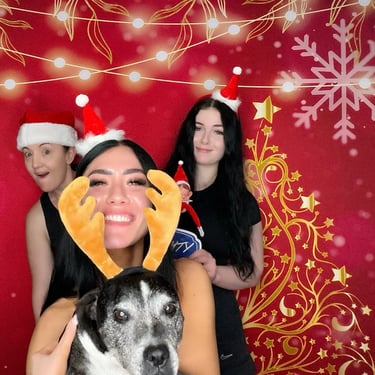 Photo Booth setup for a Red Christmas in Redlandbay, Redlands - party hire by SweetAz Co.