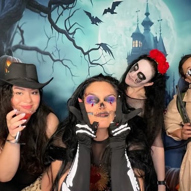 Photo Booth setup for a Scary Halloween in Sheldon, Redlands - party hire by SweetAz Co.