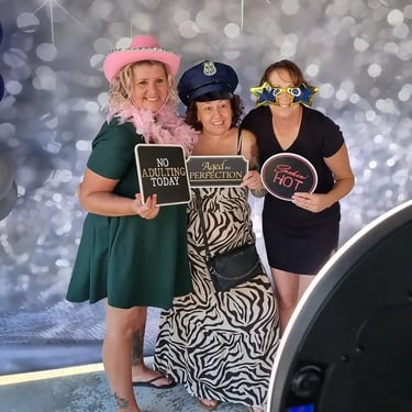 Photo Booth setup for a Silver Birthday in Ormeauhills, Gold Coast - party hire by SweetAz Co.