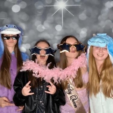 Photo Booth setup for a Silver Dressup in Redlandbay, Redlands - party hire by SweetAz Co.