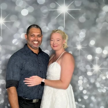 Photo Booth setup for a Silver Engagement in Manly, Brisbane - party hire by SweetAz Co.