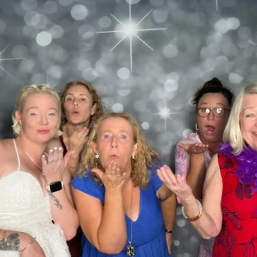 Photo Booth setup for a Silver Wedding celebration in Manly, Brisbane - party hire by SweetAz Co.