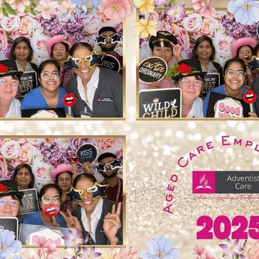 Photo Booth setup for a Staff Celebration in Victoriapoint, Redlands - party hire by SweetAz Co.