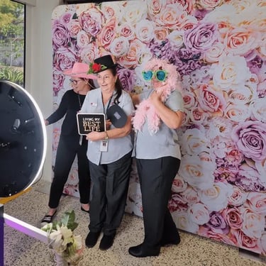 Photo Booth setup for a Staff Event in Victoriapoint, Redlands - party hire by SweetAz Co.