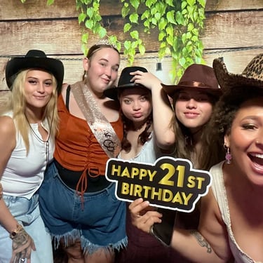 Photo Booth capturing milestone moments during a Twenty First in Wynnum, Brisbane - party hire by SweetAz Co.