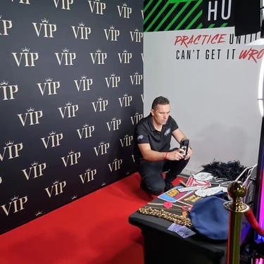 Photo Booth at a Vip Redcarpet event in Albion, Brisbane - party hire by SweetAz Co.