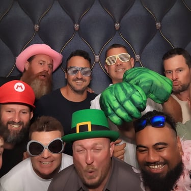 Photo Booth snapping moments during a Volunteer Celebration in Ormeau, Gold Coast - party hire by SweetAz Co.