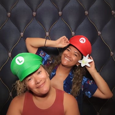 Photo Booth hero prop fun at a Volunteer Event in Ormeau, Goldcoast - party hire by SweetAz Co.