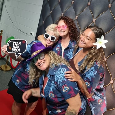 Photo Booth capturing matching shirts during a Volunteer Party in Yatala, Goldcoast - party hire by SweetAz Co.