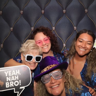 Photo Booth creating the vibe at a Volunteer Thanks in Ormeau, Goldcoast - party hire by SweetAz Co.