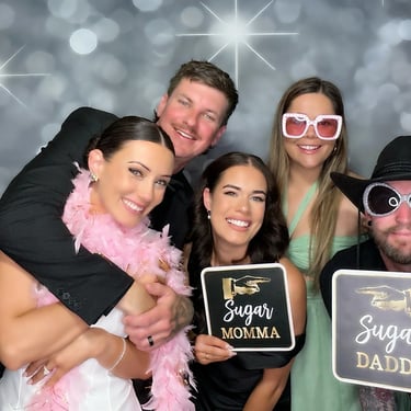 Photo Booth moments captured during a Wedding Reception in Currumbin, Gold Coast - party hire by SweetAz Co.