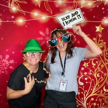 Photo Booth setup for a Xmas Event in Redlandbay, Redlands - party hire by SweetAz Co.