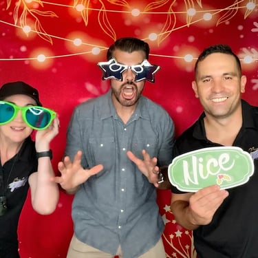 Photo Booth setup for a Xmas Party in Newfarm, Brisbane - party hire by SweetAz Co.