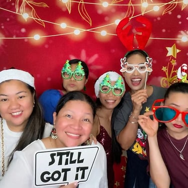 Photo Booth setup for a Xmas Party in Victoriapoint, Redlands - party hire by SweetAz Co.