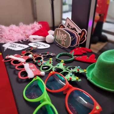 Photo Booth with cool Xmas Props in Hollandpark, Brisbane - party hire by SweetAz Co.