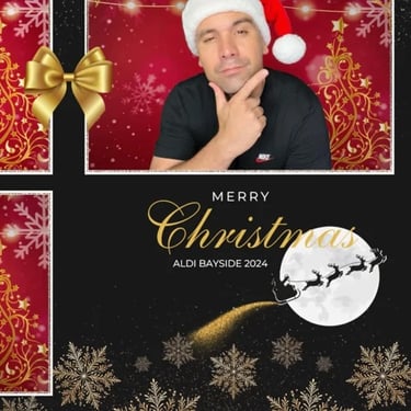 Photo Booth with a personalised Xmas Template in Springwood, Logan - party hire by SweetAz Co.