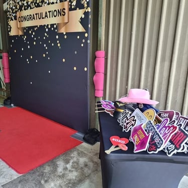 Mirror Photo Booth setup to capture memories at a Y12 Celebration in Capalaba, Redlands - party hire by SweetAz Co.
