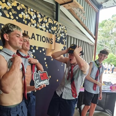 Mirror Photo Booth capturing moments at a Y12 Celebration in Capalaba, Redlands - party hire by SweetAz Co.