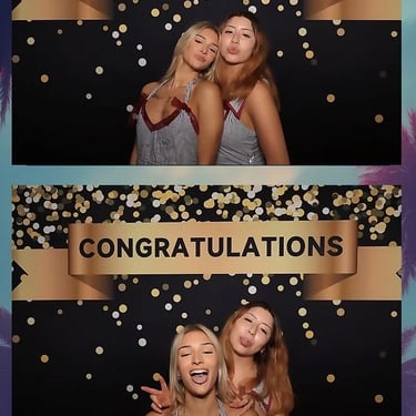 Mirror Photo Booth strip print keepsakes for a Y12 Graduation in Thornlands, Redlands - party hire by SweetAz Co.