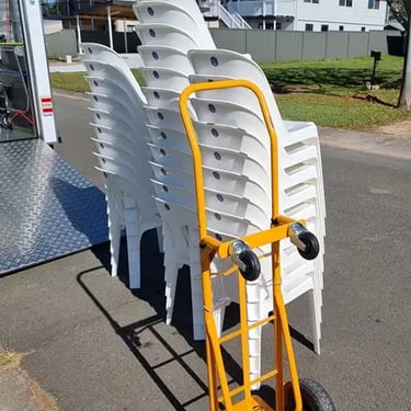 Plastic Chair captured at a Backyard Wedding in Mountcotton, Redlands - party hire by SweetAz Co.