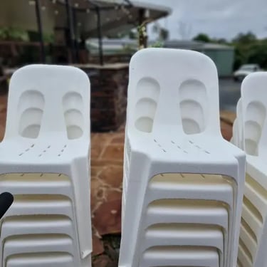 Plastic Chair setup for a Bridal Shower in Victoriapoint, Redlands - party hire by SweetAz Co.