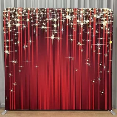 Red Sparkle Photo Backdrop available as an epic photo wall in Redlands, Queensland - party hire by SweetAz Co.