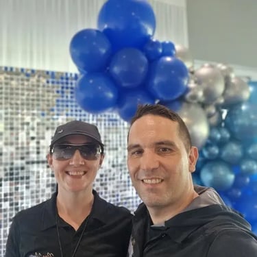 Shimmer Wall setup for a 70th Birthday in Wynnum, Brisbane - party hire by SweetAz Co.