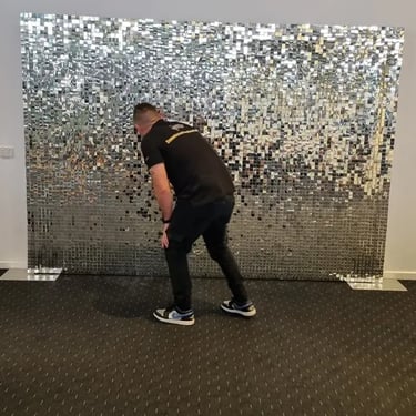 Silver Shimmer Wall spotted at a Birthday Event in Coomera, Gold Coast - party hire by SweetAz Co.