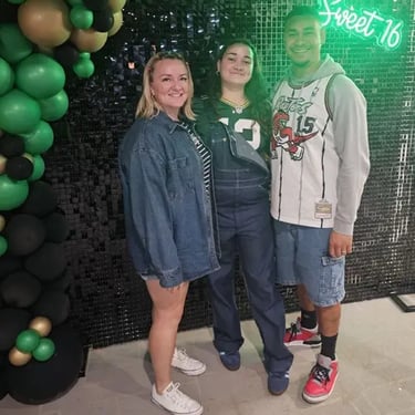 Shimmer Wall Black 16Th celebration in Munruben, Logan - party hire by SweetAz Co.