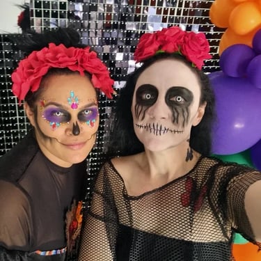 Shimmer Wall Black Halloween celebration in Birkdale, Redlands - party hire by SweetAz Co.