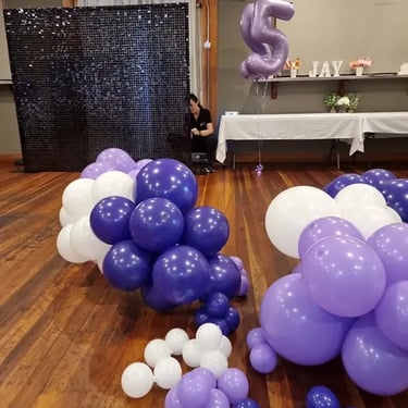 Shimmer Wall Black Party in Cleveland, Redlands - party hire by SweetAz Co.